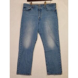 Levis Wedgie Straight Jeans Button Fly Medium Blue Western Cowboy 37X28 Biker